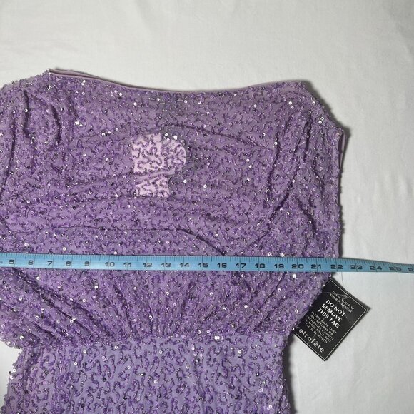 NWT Retrofete Jean Sequin Dress Lavender Purple Beaded Mini Off-Shoulder Medium - Picture 8 of 16